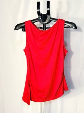 Red Sleeveless Tank Top Womens Ruched Y2K Fashion Clothes